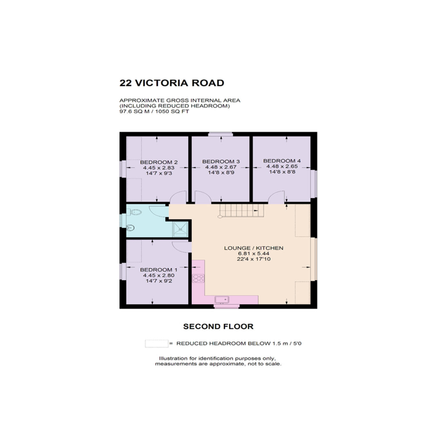 floor plan of Flat 4, 22 Victoria Road