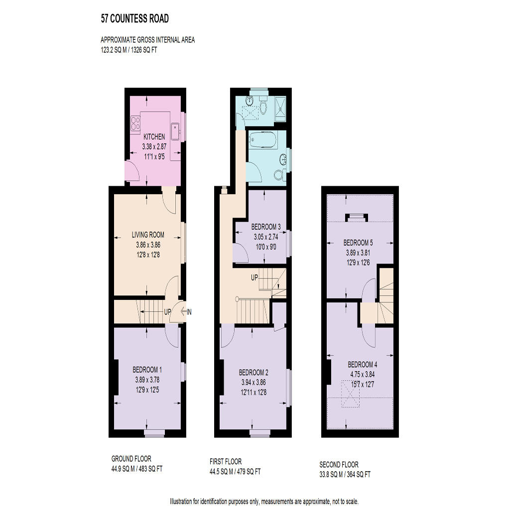 Floor plans of 57 Countess Road